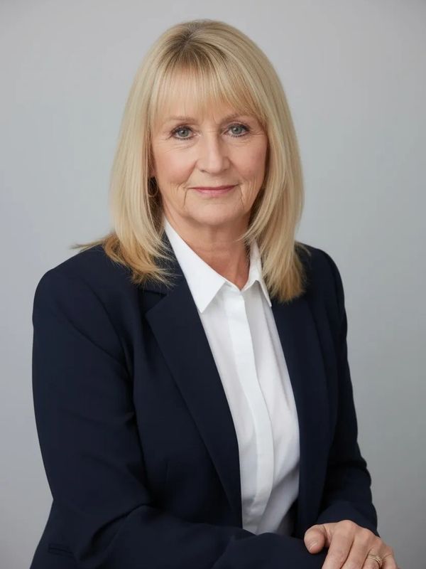 Image of woman in navy blazer