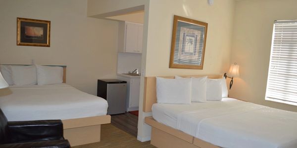 King Studio with 1 King, 1 Queen bed with kitchenette