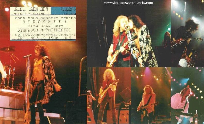 Aerosmith, with Joan Jett at Starwood Amphitheatre in Nashville on May 18, 1990
