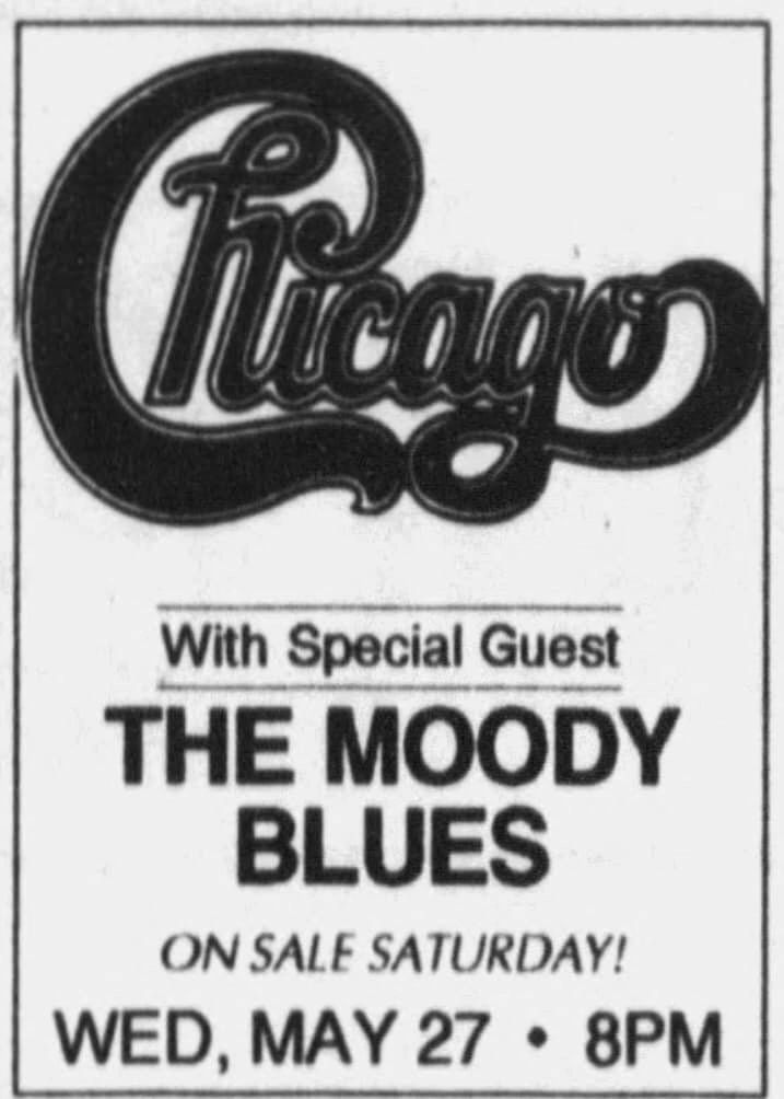 May 27, 1992: Chicago, with special guest The Moody Blues 
at Nashville's Starwood Amphitheatre