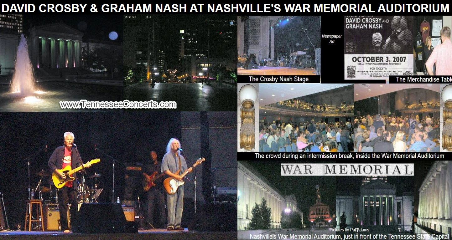David Crosby & Graham Nash at Nashville's War Memorial Auditorium. Pictures by Pat Adams