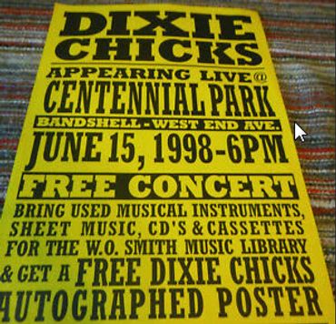 The Dixie Chicks (now, The Chicks) at the Centennial Park Bandshell in a free concert