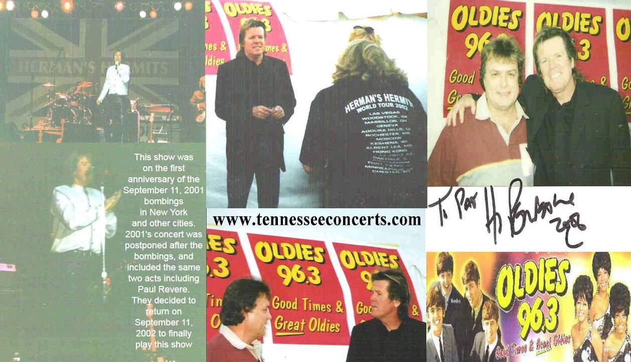 Hermans Hermits Peter Noone at the Tennessee State Fair. Paul Revere & The Raiders opened the concer