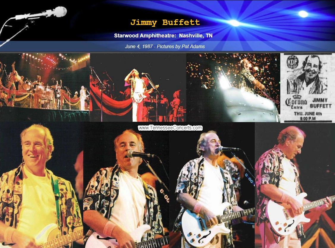 Jimmy Buffett at the Starwood Amphitheatre in Nashville Tennessee on June 4, 1987