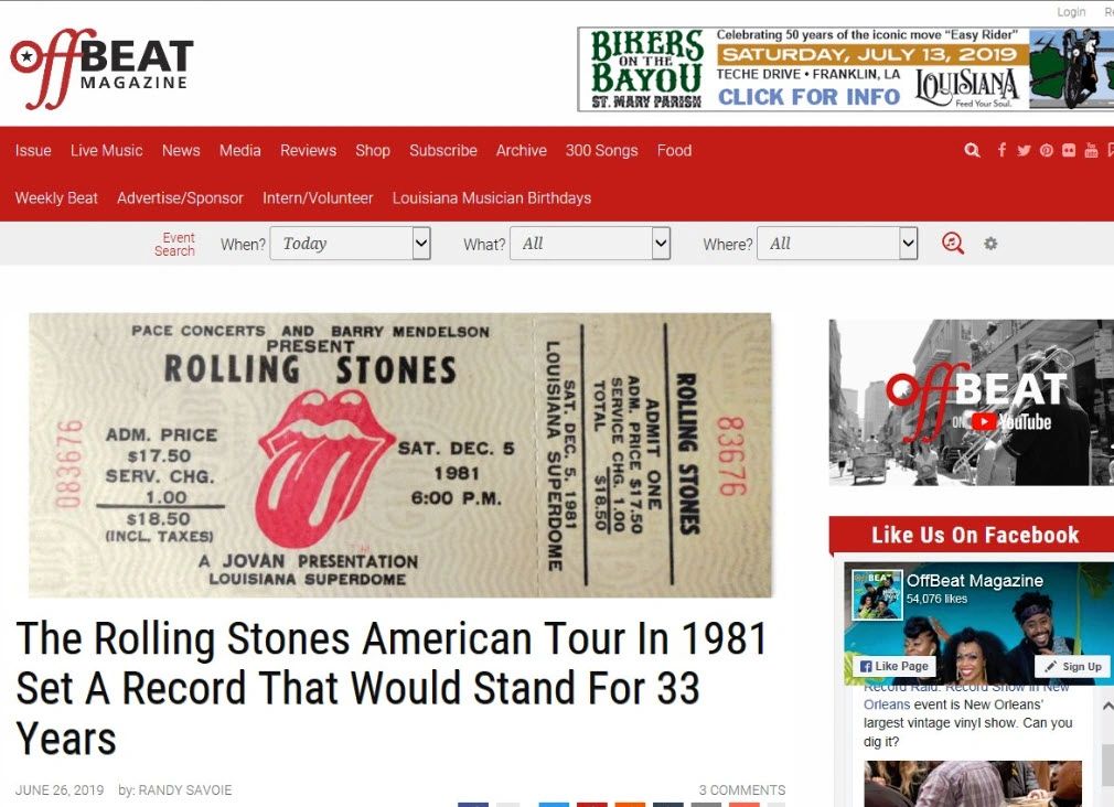 The Rolling Stonnes American Tour In 1981 Set A Record That Would Stand For 33 Years