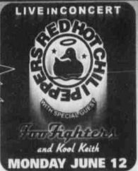 June 12, 2000: Red Hot Chili Peppers
at Nashville's AmSouth Starwood Amphitheatre
Foo Fighters