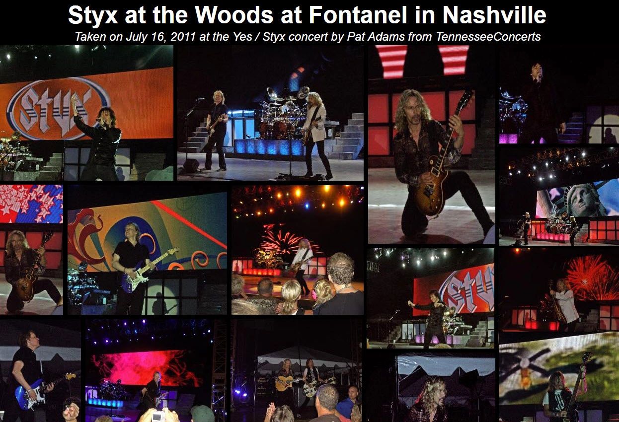 Styx at the Woods Of Fontanel (now the Cark Black Chevy Amphitheater) in Nashville.