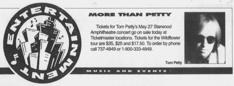 May 27, 1995: Tom Petty's "Wildflower Tour" at Nashville's Starwood Amphitheater
