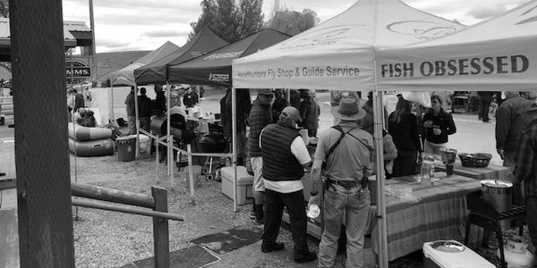 Vendor booths at Caddis Festival in Craig Montana