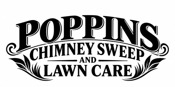 Logo for Poppins Chimney Sweep and Lawn Care.
