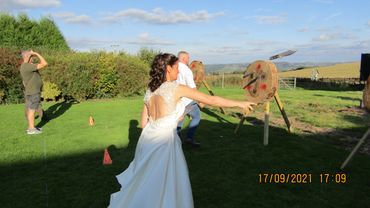 Mobile axe throwing - wedding- white wolf activity centre