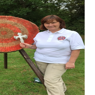 Sandra instructor at white wolfs axe throwing centre Huddersfield