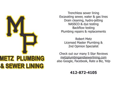 Metz Plumbing and Sewer Lining, Plumber in Pittsburgh,  sewer line repair, hydro-jetting