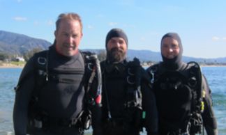 Kevin Costner scuba dives our local beaches with one of our guides