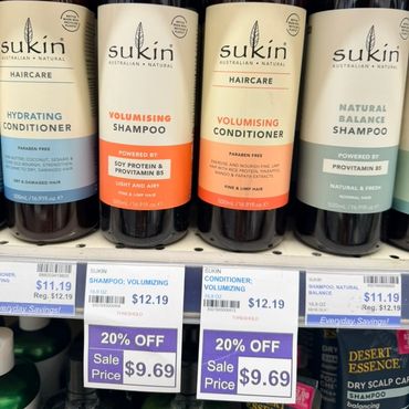 Sukin volumising shampoo and conditioner