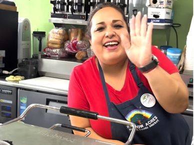 friendly employee at our sandwich bar
