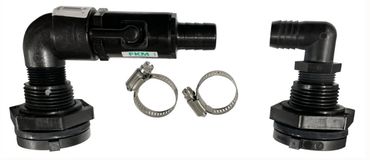 Complete installation kits 3/4" and 1" with 15' of clear vinyl tubing. Assembly required