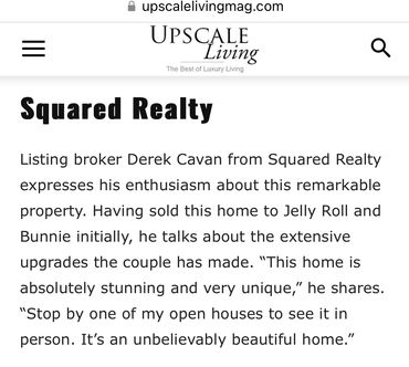 example of press for clients of Derek Cavan, Jelly roll and Bunnie XO in upscale living