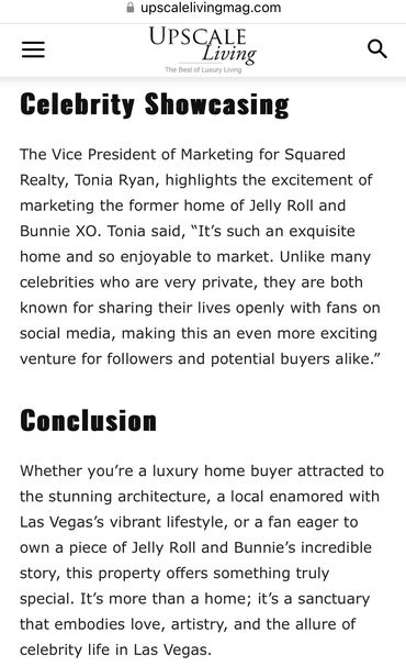 example of press for clients of Derek Cavan, Jelly roll and Bunnie XO in upscale living