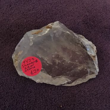 Shamanic Dream quartz, scenic quartz, seer stone, a quartz with inclusions cut with flat surface