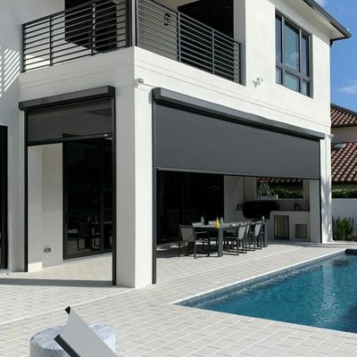 Progressive MagnaTrack motorized screens with Wifi retractable hurricane and sun protection system