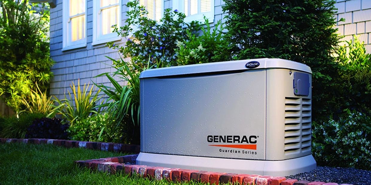 Generac whole home generator outside of a residential home