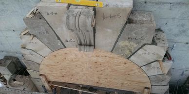 Stone  Arch With wood falsework inside the arch