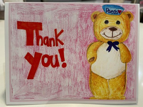 Thank You Card Received from Southlake PAEDS