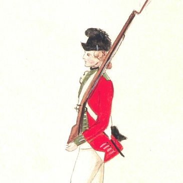 Watercolor of the 24th Regiment of Foot by Von Germann  as they where in 1777.