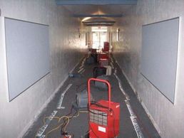 Remediation and dryout in process. Photo courtesy of CEE Staff.