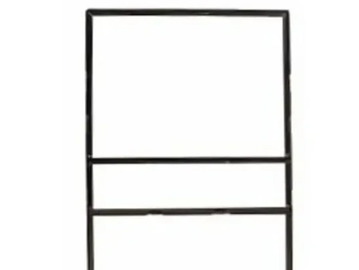 Black metal frame with three rectangular sections.