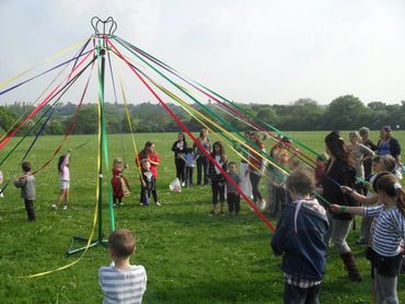 Maypole Dancing at the Royal Wedding Street Party 2011