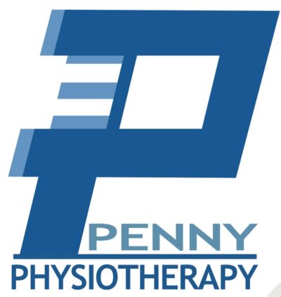 Logo for Penny Physiotherapy with a stylized blue 'P'.