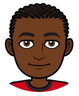 a black man with a red shirt and braids