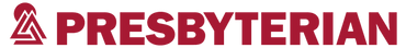 Logo of Presbyterian with a stylized tree and bold text.
