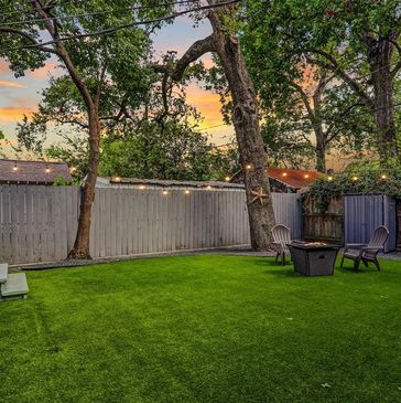 The large, turfed back yard was a strong selling point for this charming Heights bungalow.