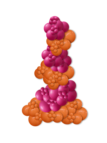 7-ft organic balloon column in mixed balloon sizes and custom colors.