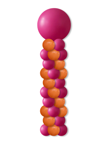 6-ft spiral balloon column with a large round topper balloon.