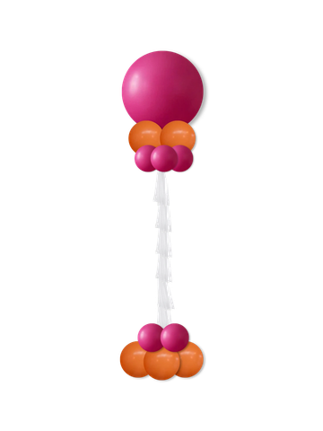 6-ft mini balloon tower with a round topper balloon and balloon accents.