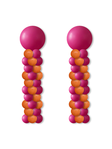 Two 6-ft spiral balloon columns in custom colors for storefronts and business entrances.