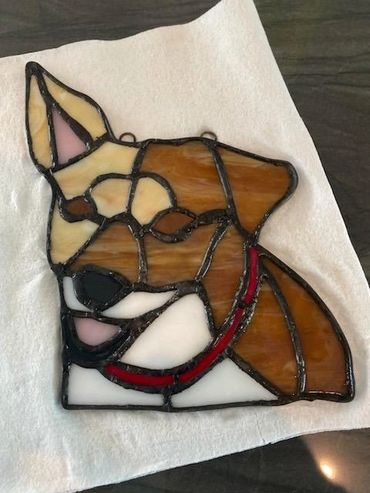 Milo - Stained Glass Dog - 6"