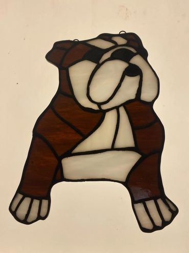 Sophie - Stained Glass Bull Dog - 10"