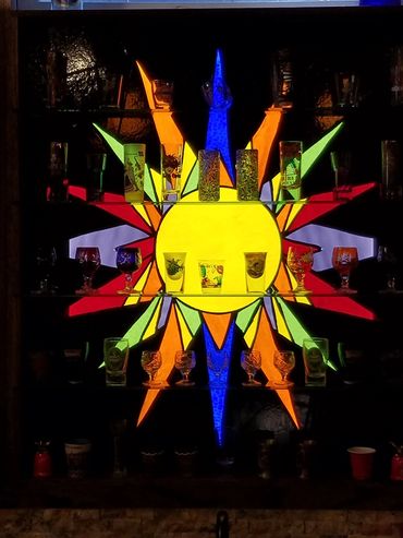 Stained Glass Bar window with Backlight - 24" x 36"