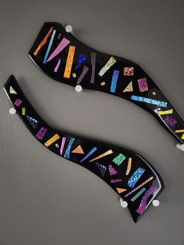 Glass Fusion Wall Art incorporating Dichroic accents - 24"