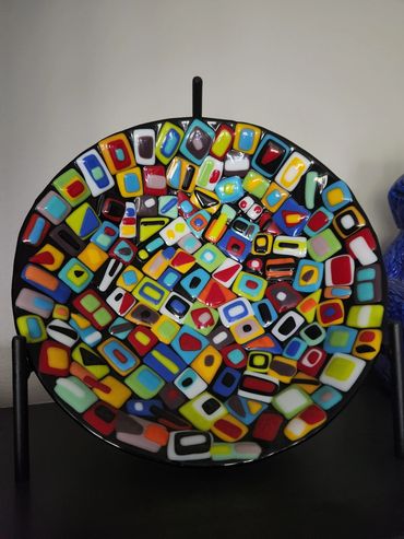 Glass Fusion display bowl - 18 inch diameter