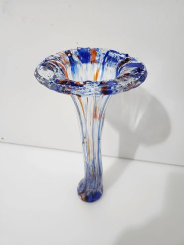 Glass Fusion drop vase - 11 inches