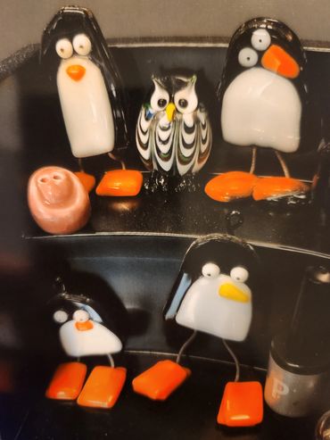 Glass Fusion Penguins - 2"