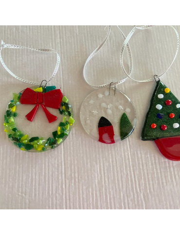 Glass Fusion Christmas ornaments - 3"