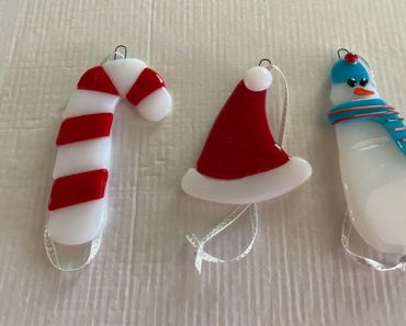Glass Fusion Christmas ornaments - 3"