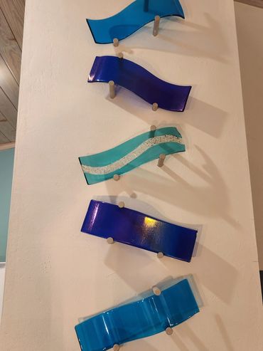 Glass Fusion Wall Wave - 16"x4" each